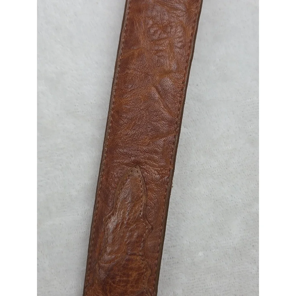 Tony Lama GL21228 Brown Leather Belt Men's Size 40 Western Silver Buckle USA